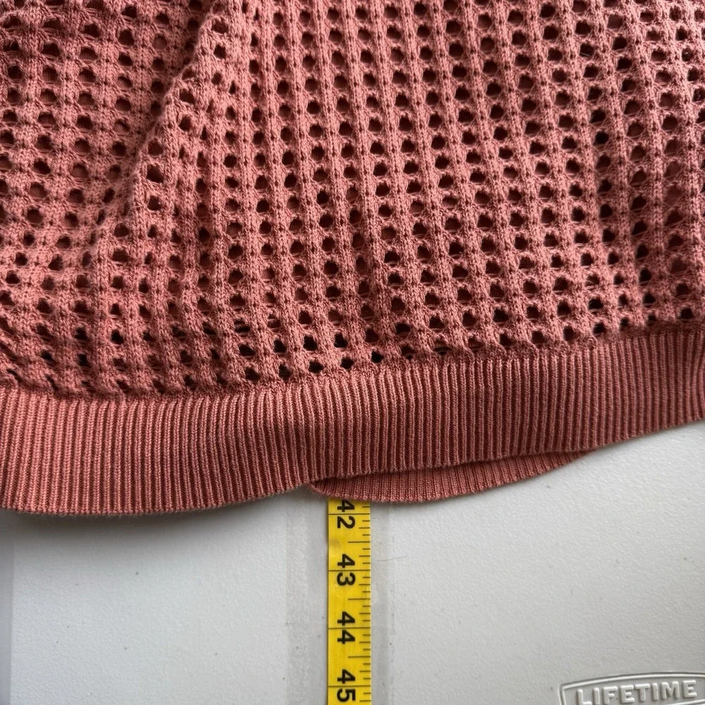 Haven Well Within Dress Womens L Midi Open Knit Cami Lined Short‎ Sleeve Resort